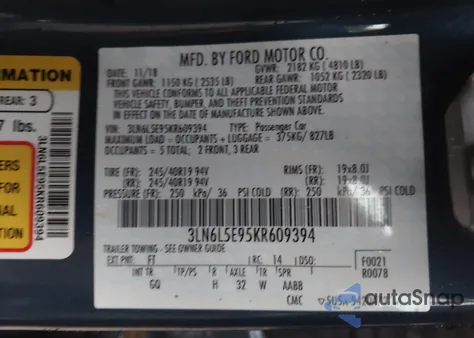 2019 Lincoln Mkz Reserve Ii z USA, uszkodzony, nr VIN 3LN6L5E95KR609394